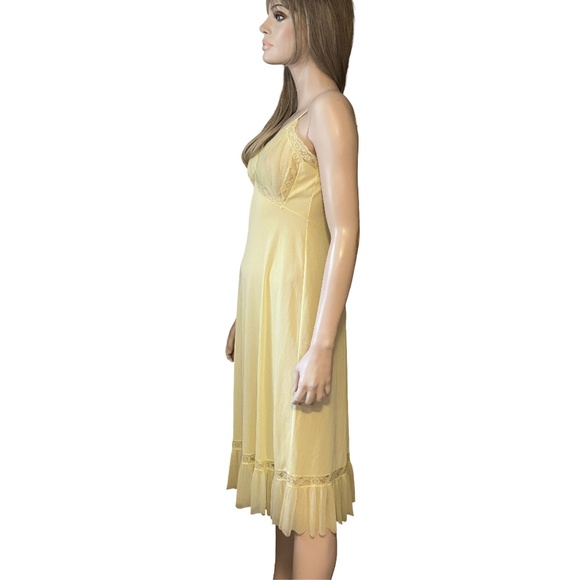 Luxite by Kayser Pinup Bombshell Lacy Full Slip Pleated Nylon Chiffon Vintage - Picture 13 of 16